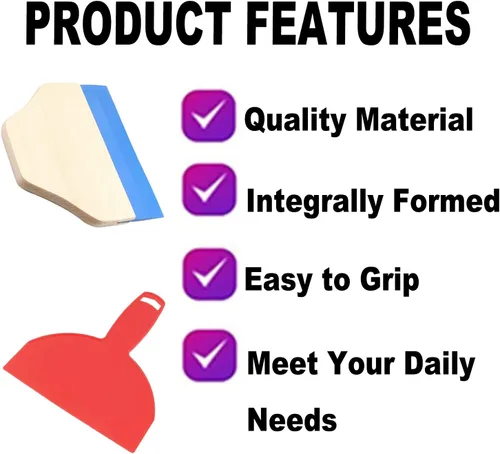 Vista 4 de Utoolmart Raspador de masilla 6 "plástico flexible masilla cuchillos esparcidor desechable para pegar paneles de yeso pintura de pared rojo 1 unids