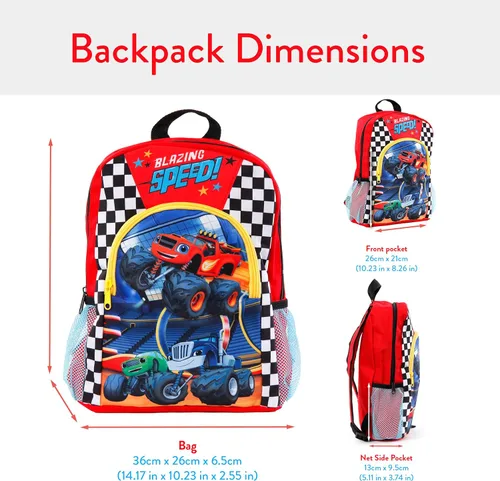 Vista 6 de Blaze & the Monster Machines Mochila escolar para niños, talla única, multicolor, Multicolorido, Classic