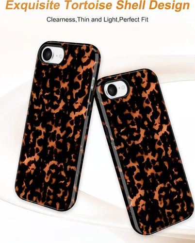 Vista 575 de Jusy Funda compatible con MagSafe con estampado de caparazón de tortuga marrón para iPhone 7/8/SE, cubierta protectora de TPU suave magnética