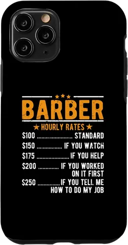 Vista 10 de Funda para iPhone 15 Barber tarifas por hora