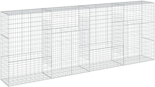 Vista 62 de vidaXL Cesta de gavión con tapa, 39.4 x 19.7 x 39.4 pulgadas, hierro galvanizado rectangular, resistente a la intemperie, montaje sin herramientas