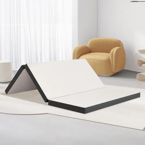 Vista 9 de Colchón plegable de 3 pulgadas, cubrecolchón de espuma viscoelástica de triple pliegue con funda lavable, cubrecolchón plegable portátil