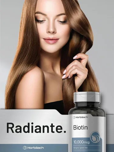 Vista 7 de Horbäach Biotin 10000 mcg 200 cápsulas blandas con vitamina B7