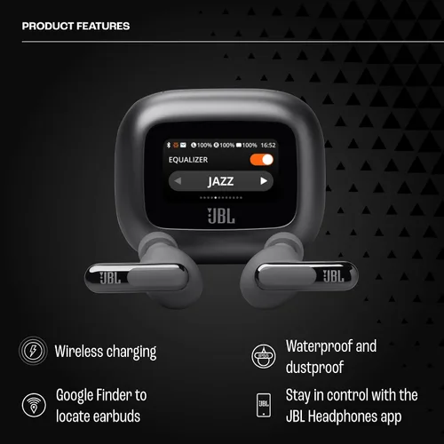 Vista 4 de JBL Live Beam 3 - Auriculares True Wireless con Cancelación de Ruido de Bastón Cerrado - (Negro) (Renovado)