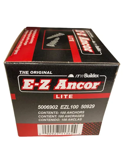 Vista 2 de Cantidad 100 EZ Anchor LITE Anclajes huecos para paneles de yeso - Nylon - Plástico - Buildex