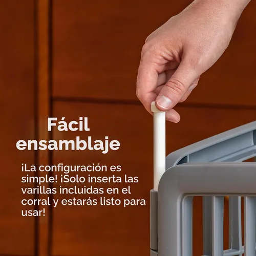 Vista 3 de IRIS USA Corralito para mascotas de ejercicio de 4 paneles de 24 pulgadas, corral para cachorros y perros pequeños y medianos, mantiene a las Gris
