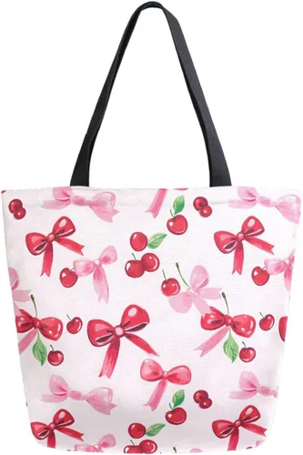 Vista 11 de SUABO Bolsa de asas de cocina reutilizable para comestibles, bolsa de compras de lona para exteriores Cactus