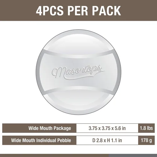 Vista 8 de Masontops Pickle Pebble Glass Infinity Pesas para fermentar – Juego de pesas para decapado – Combo ancho/regular