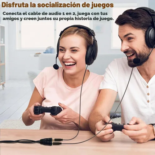 Vista 4 de Paquete de 2 conectores de adaptador de cable divisor estéreo de 0.138 in, macho de 0.138 in a 2 hembras, para conectar altavoces externos o usar