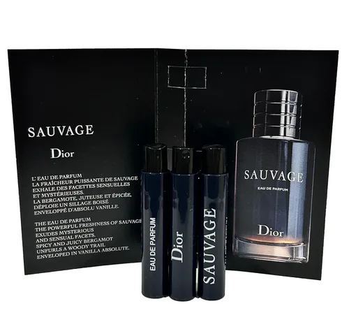 Vista 4 de Dior Christian SAUVAGE MEN Muestra de Perfum EDP Frasco 1 ml / 0.03 oz - 3 PIEZAS - Juego de 3