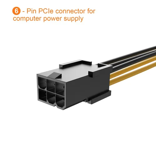 Vista 3 de CableCreation Cable adaptador de alimentación PCIe Express de 6 pines a 8 pines, paquete de 2, 4 pulgadas / 3.9 in