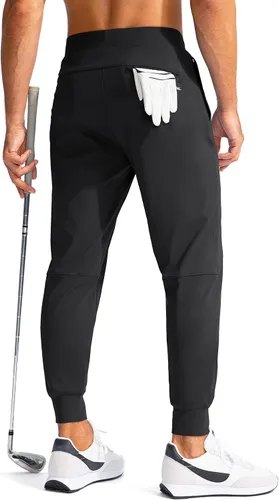 Vista 3 de G Gradual Pantalones deportivos de golf para hombre con bolsillos con cremallera pantalones elásticos ajustados para correr para hombre