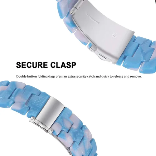 Vista 5 de Correa de reloj de resina compatible con Amazfit GTS/GTS2/GTS 3/GTS 2e/GTS 2 mini/GTS 4 mini/GTR Mini, correa de repuesto para reloj inteligente