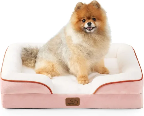 Vista 57 de Bedsure - Cama para gatos de interior, sofá cama lavable para perros muy pequeños, espuma de soporte con funda extraíble y lavable, forro Gris