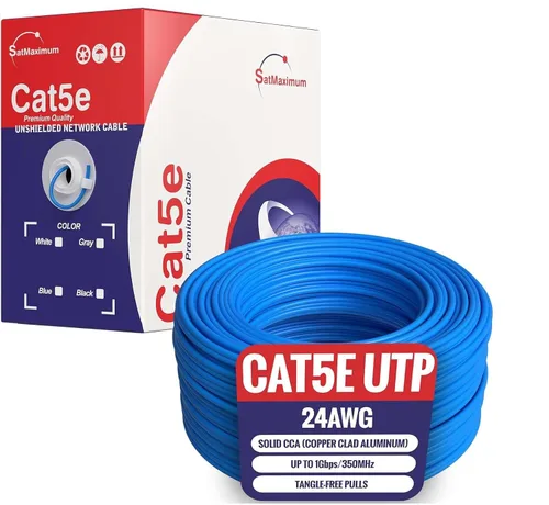 Vista 10 de Cables Direct Online Cat5e Cable sólido de 24 AWG de 500 pies, UTP Cat5, red a granel, alambre de aluminio revestido de cobre (UTP, interior, negro)