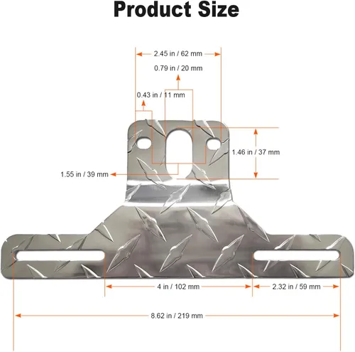 Vista 5 de FBJTDQ Marco de Soporte para Placa de Matrícula de Remolque - Soporte de Aluminio Resistente para Camiones, Remolques, RVs, Barcos, 1 Paquete