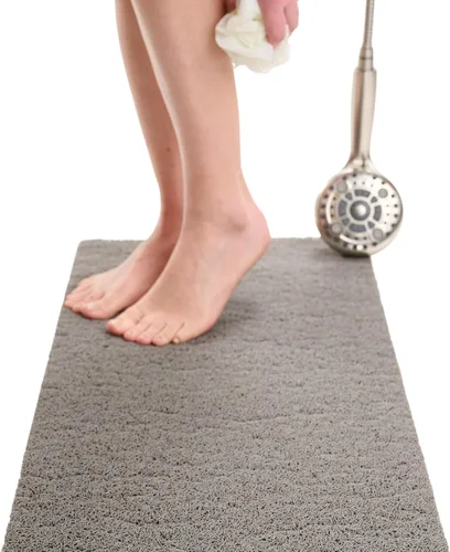 Vista 154 de Enkosi Alfombra de ducha antideslizante Loofah para suelos de ducha, bañera, baños, zonas húmedas, alfombrilla de baño acolchada con agujeros
