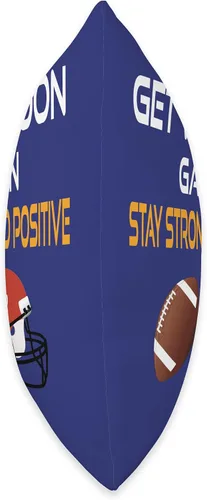 Vista 2 de DesignsByKelley Best Wishes Fast Recovery Gifts Get Well Soon Football Gifts - Almohada para niños y adolescentes, 16.0 x 16.0 in, multicolor