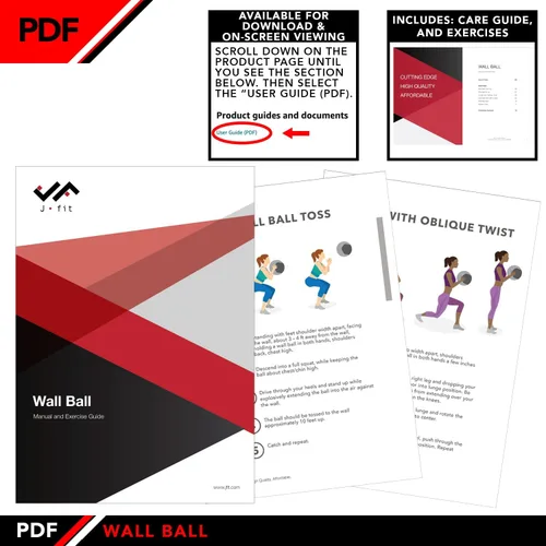 Vista 6 de JFit Wall Ball – Premium Soft Weighted Exercise Ball for Strength, Conditioning, Gym & Home Workouts, 4-30 LB