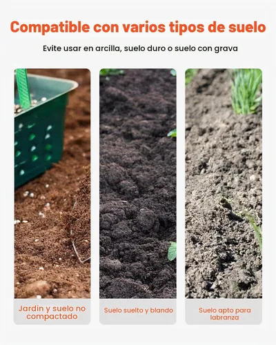 Vista 5 de VEVOR - Excavadora de agujeros para postes de alta resistencia con mango de acero al carbono, excavadora manual de agujeros con marcas de escala