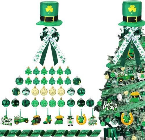 Vista 14 de 43 adornos patrióticos para árbol del 4 de julio, Día de la Independencia, adornos para árbol de Navidad, decoración de lazo rojo, blanco y azul