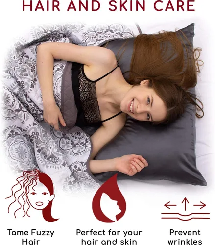 Vista 3 de Mellanni Juego de sábanas + funda de almohada de seda - Sábanas y fundas de almohada de lujo de hotel - El paquete incluye: 4 sábanas y 1 funda