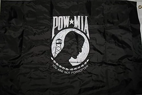 Vista 2 de 3x5 POW-MIA Bandera de doble cara Nylon Bordado POW Banner Militar Nuevo