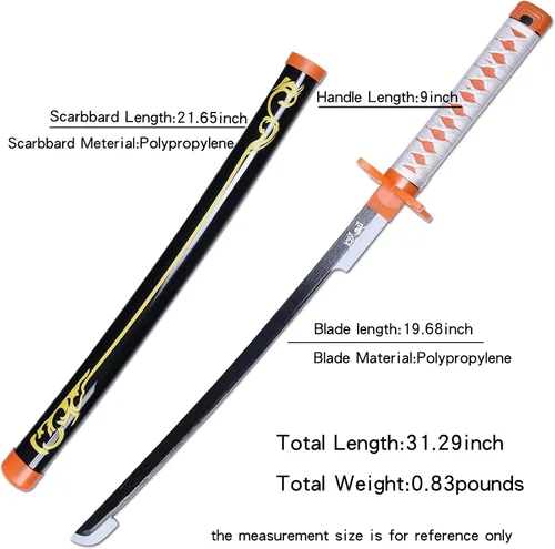 Vista 15 de ziqing Espada para cosplay de Demon Slayer hecha a mano, Katana de 31 pulgadas con múltiples estilos para elegir