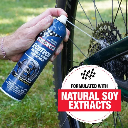 Vista 2 de Finish Line EcoTech - Aerosol desengrasante para cadena de bicicleta, 12 onzas