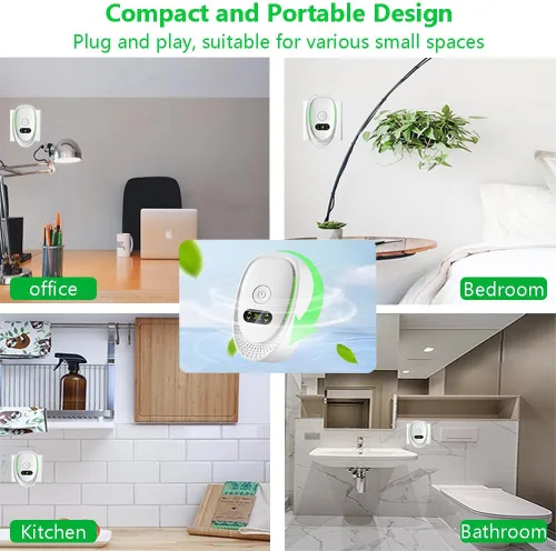 Vista 5 de Purificador de aire enchufable para el hogar, portátil con tecnología de iones negativos, funcionamiento silencioso para dormitorio, oficina