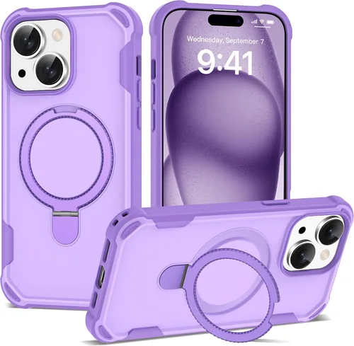 Vista 68 de Funda compatible con iPhone 12 y 12 Pro de 6.1 pulgadas con soporte de anillo magnético [protección militar contra caídas] [compatible con MagSafe]