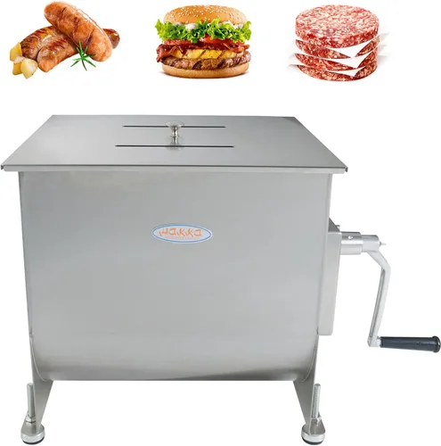 Vista 12 de Hakka Mezcladores de carne manuales de acero inoxidable de 10 litros/20 libras de capacidad con tanque fijo, máquina mezcladora de salchichas