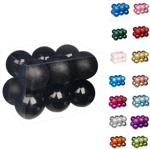 Vista 27 de Emopeak - Juego de 24 esferas navideñas, ornamentos irrompibles, 4 estilos, decoración colgante para árbol de Navidad, boda o fiesta