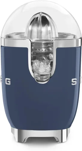 Vista 2 de SMEG Exprimidor de cítricos de estilo retro de los años 50 con boquilla sin goteo, activación automática y colado eficiente, azul marino