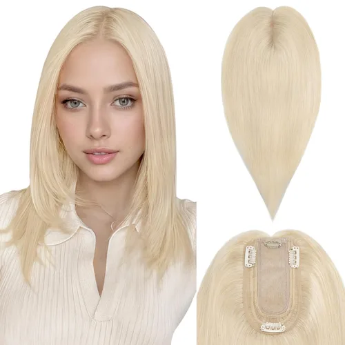 Vista 17 de Benehair Peluca de cabello con clip con flequillo, peluca secreta de cabello 100% humano, postizo superior con flecos, peluca de repuesto