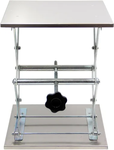 Vista 4 de HFS (R) 6 x 6 "Acero inoxidable Lab Jack Mesa Elevadora Tijera Soporte Plataforma Max. Altura 10" Carga 8kg/17.6lbs