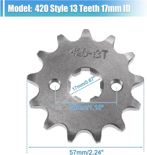 Vista 3 de X AUTOHAUX 1 juego de 420 estilos 13 dientes 0.669 in ID motocicleta piñón delantero motor apto para motocicleta 50cc 70cc 110cc 125cc motocicleta