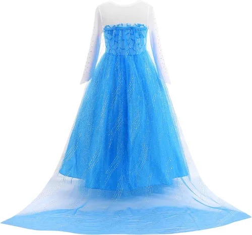 Vista 3 de Uhdear Vestido de fiesta de nieve disfraz de princesa disfraz de cosplay con accesorios