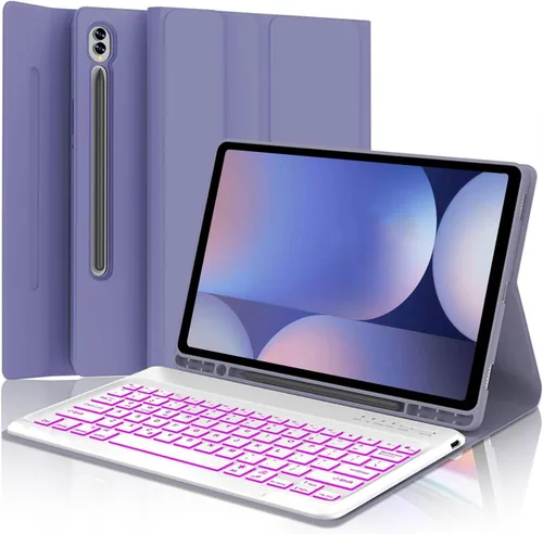 Vista 16 de Funda para teclado para Samsung Galaxy Tab S6 Lite de 10.4 pulgadas 2024 2022/2020 SM-P610/P613/P615/P619, funda para teclado Bluetooth inalámbrico