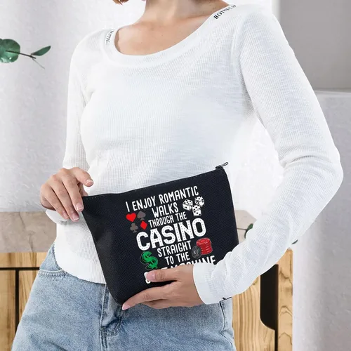 Vista 5 de G2TUP Idea divertida del regalo del jugador de los amantes del casino del bolso del maquillaje de la máquina tragamonedas de los accesorios