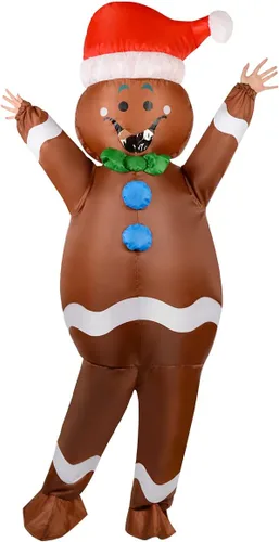 Vista 3 de Disfraz inflable para adultos, Navidad, Halloween, fiesta, cosplay, traje de hombre y mujer, disfraz divertido de cuerpo completo