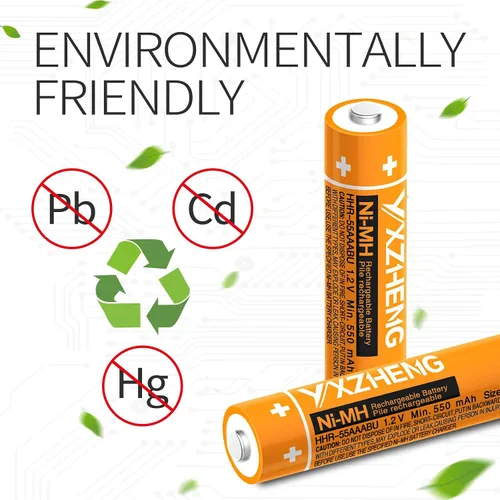 Vista 6 de 4 unids HHR-55AAABU AAA 1.2 V batería para Panasonic teléfono inalámbrico teléfono DECT 6.0 550mAh recargable NI-MH
