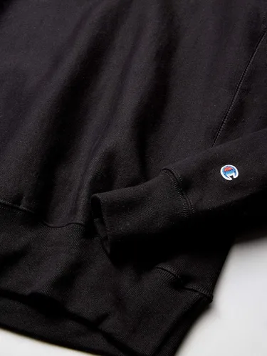 Vista 6 de Champion - Sudadera con cuello redondo para hombre, tejido invertido, sudadera de forro polar pesado para hombre Negro