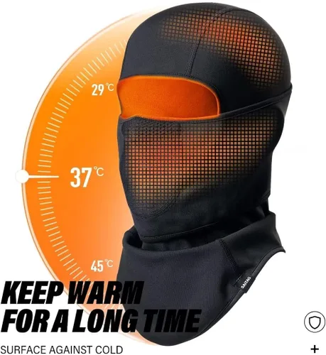 Vista 3 de SAITAG Pasamontañas Máscara de esquí cálida para clima frío invierno esquí snowboard motociclismo pesca en hielo para hombres