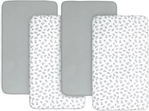 Vista 31 de Juego de 4 sábanas de moisés para bebé, compatibles con 4moms Mamaroo, Regalo y Chicco Close to You Baby Bassinet, ultra suaves y agradables al