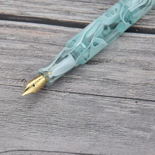 Vista 5 de Mini pluma estilográfica acrílica de resina fina pluma de bolsillo de viaje, juego de estuche para bolígrafo de escritura, llenado de botellas
