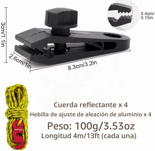 Vista 7 de Clips de lona resistentes, 14 abrazaderas de lona resistentes, agarre de sujeción de abrazadera de toldo, clip de tienda de campaña para lonas