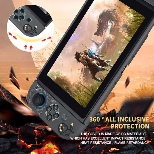 Vista 3 de DLseego Funda protectora acoplable compatible con Nintendo Switch, funda de patrón con diseño antiarañazos y absorción de golpes, cubierta dura