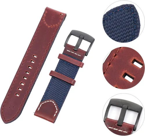 Vista 8 de Hemobllo - Correa de piel sintética para Fitbit Charge 3 (0.866in), color negro