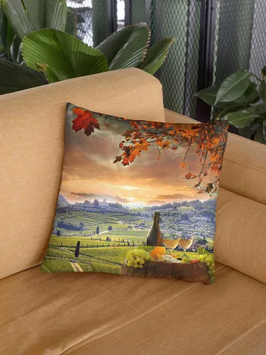 Vista 4 de Chianti Toscana Italia, para el hogar o la oficina, en forma funda con relleno decorativa Scenic encantador ciudad italiana personalizada